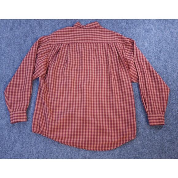 Tommy Bahama Shirt Mens Medium Red Plaid Linen Blend Indigo Palms Button Up - Picture 4 of 16